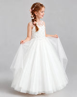 Ivory Ball Gown Flower Girl Dresses Side