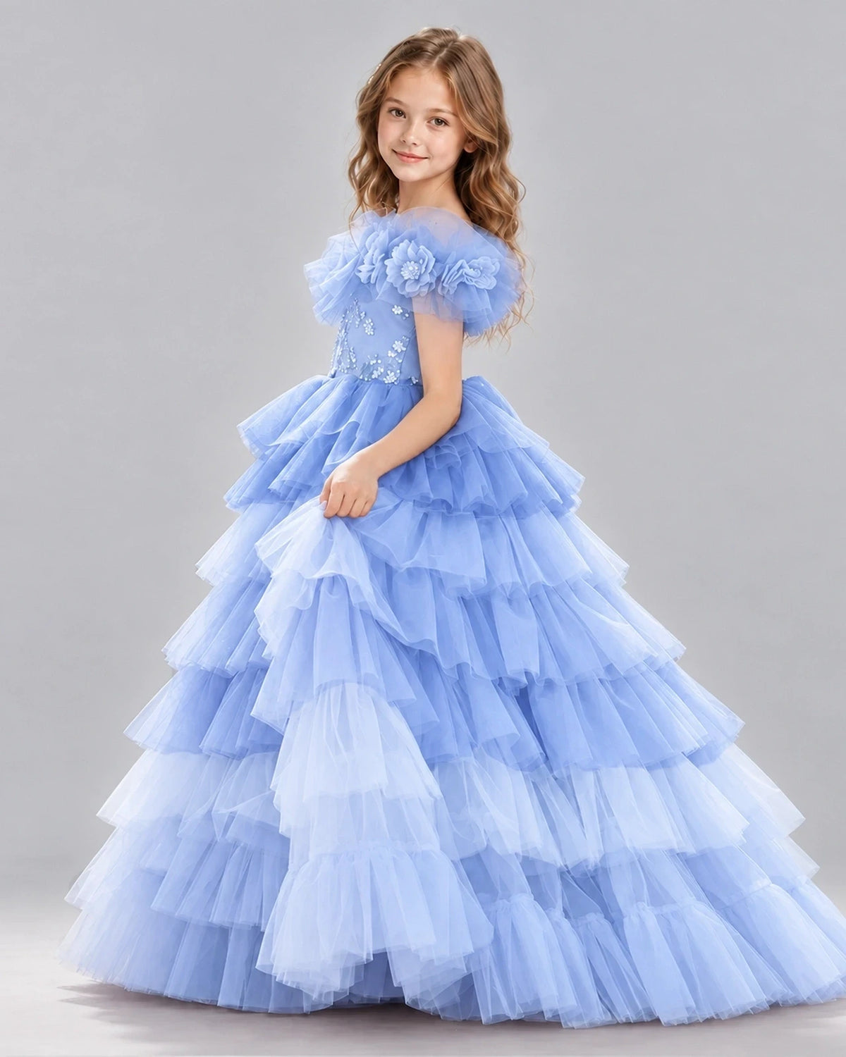 Lavender Ball Gown Girls Pageant Dresses Back