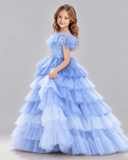 Lavender Ball Gown Girls Pageant Dresses Back