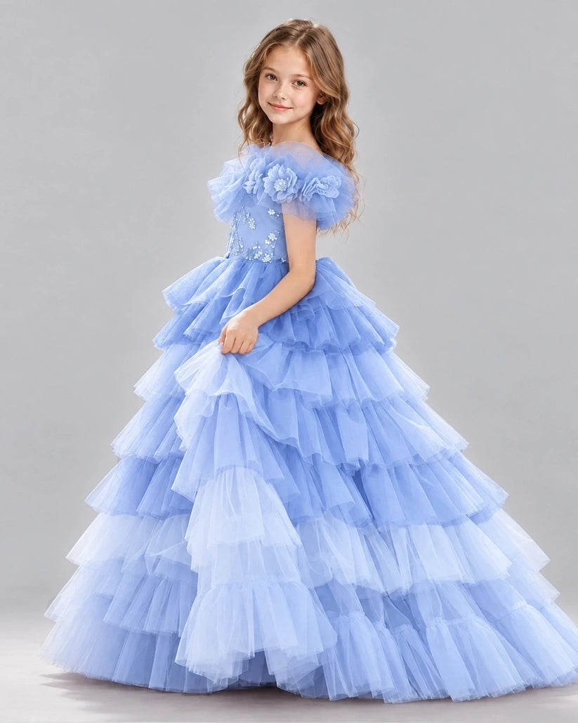 Lavender Ball Gown Girls Pageant Dresses Back