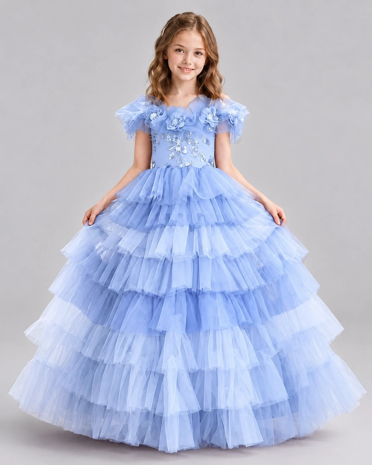 Lavender Ball Gown Girls Pageant Dresses Front