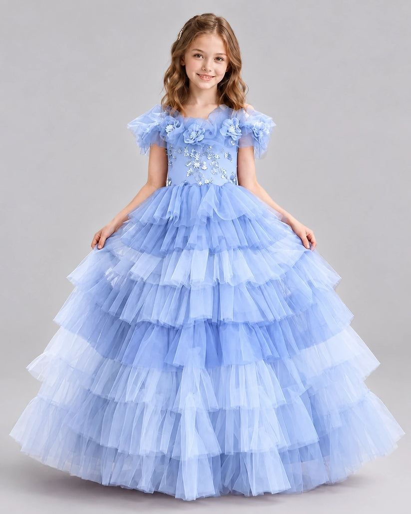 Lavender Ball Gown Girls Pageant Dresses Front