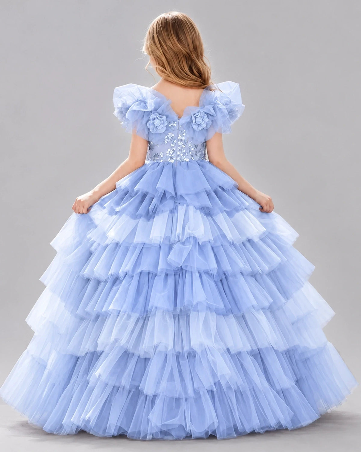 Lavender Ball Gown Girls Pageant Dresses Side