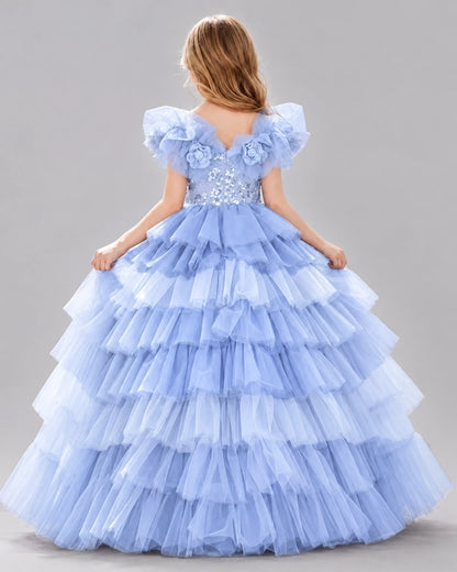 Lavender Ball Gown Girls Pageant Dresses Side