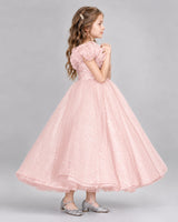 Blush Pink Ball Gown Flower Girl Dresses Side