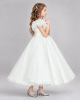 Ivory Ball Gown Flower Girl Dresses Side