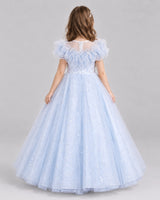 Lavender Ball Gown Flower Girl Dresses Back