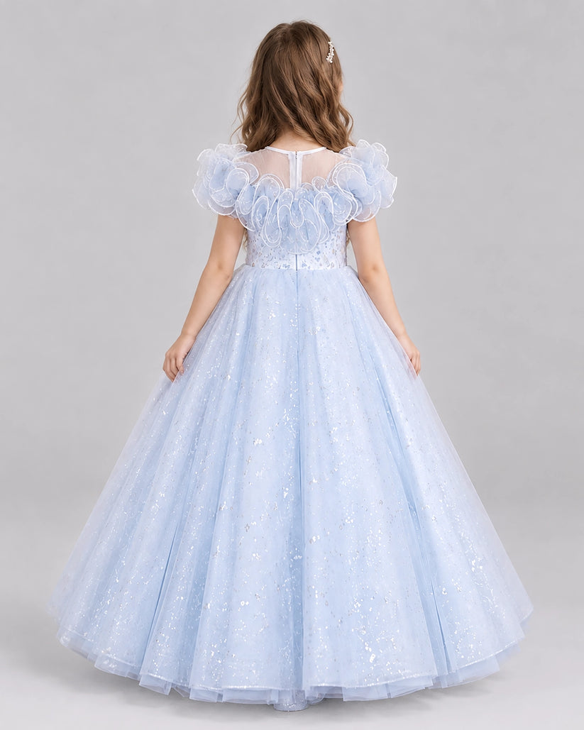 Lavender Ball Gown Flower Girl Dresses Back
