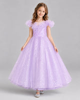 Lilac Ball Gown Flower Girl Dresses Front