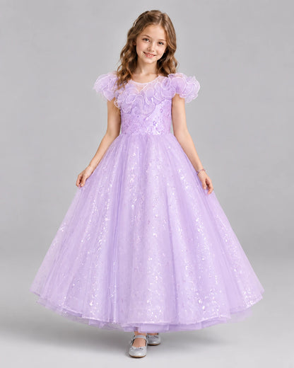 Lilac Ball Gown Flower Girl Dresses Front