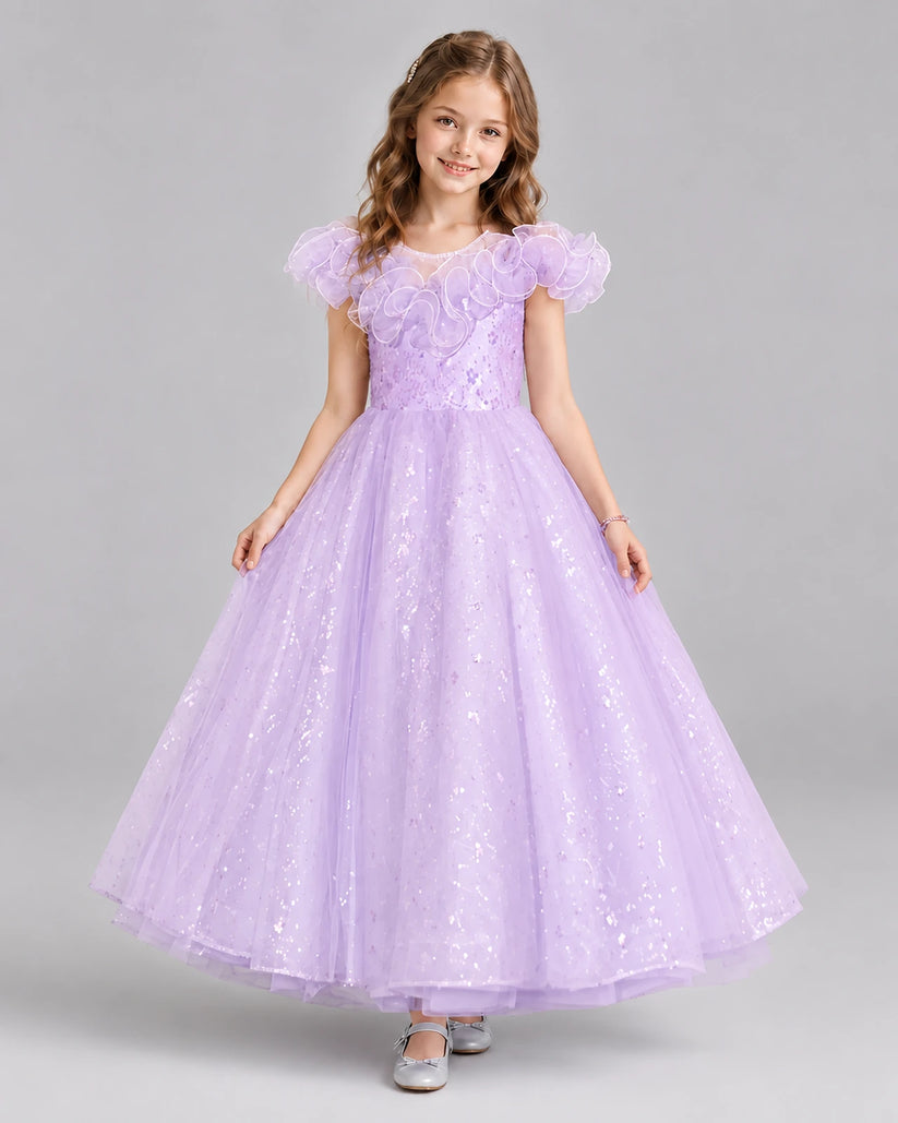 Lilac Ball Gown Flower Girl Dresses Front