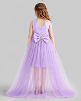Lilac Flared Girls Pageant Dresses Back