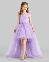 Lilac Flared Girls Pageant Dresses Front