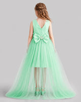 Mint Green Flared Girls Pageant Dresses Back