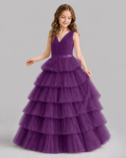 Grape Ball Gown Girls Pageant Dresses Front