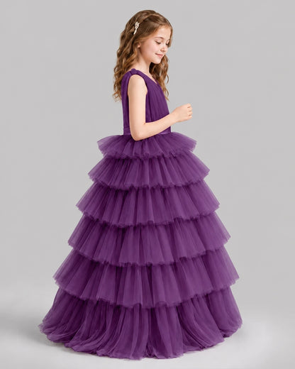 Grape Ball Gown Girls Pageant Dresses Side