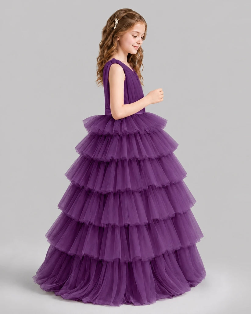 Grape Ball Gown Girls Pageant Dresses Side