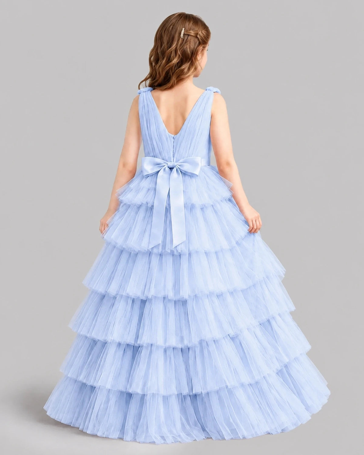Lavender Ball Gown Girls Pageant Dresses Back