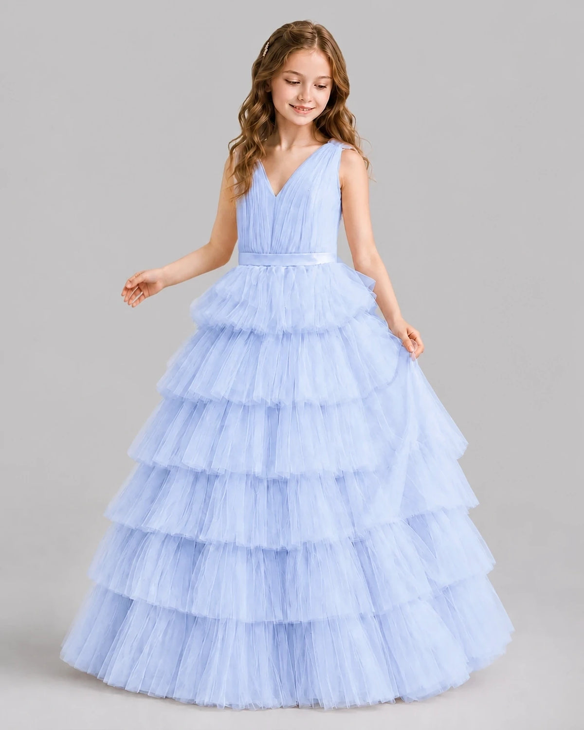 Lavender Ball Gown Girls Pageant Dresses Front