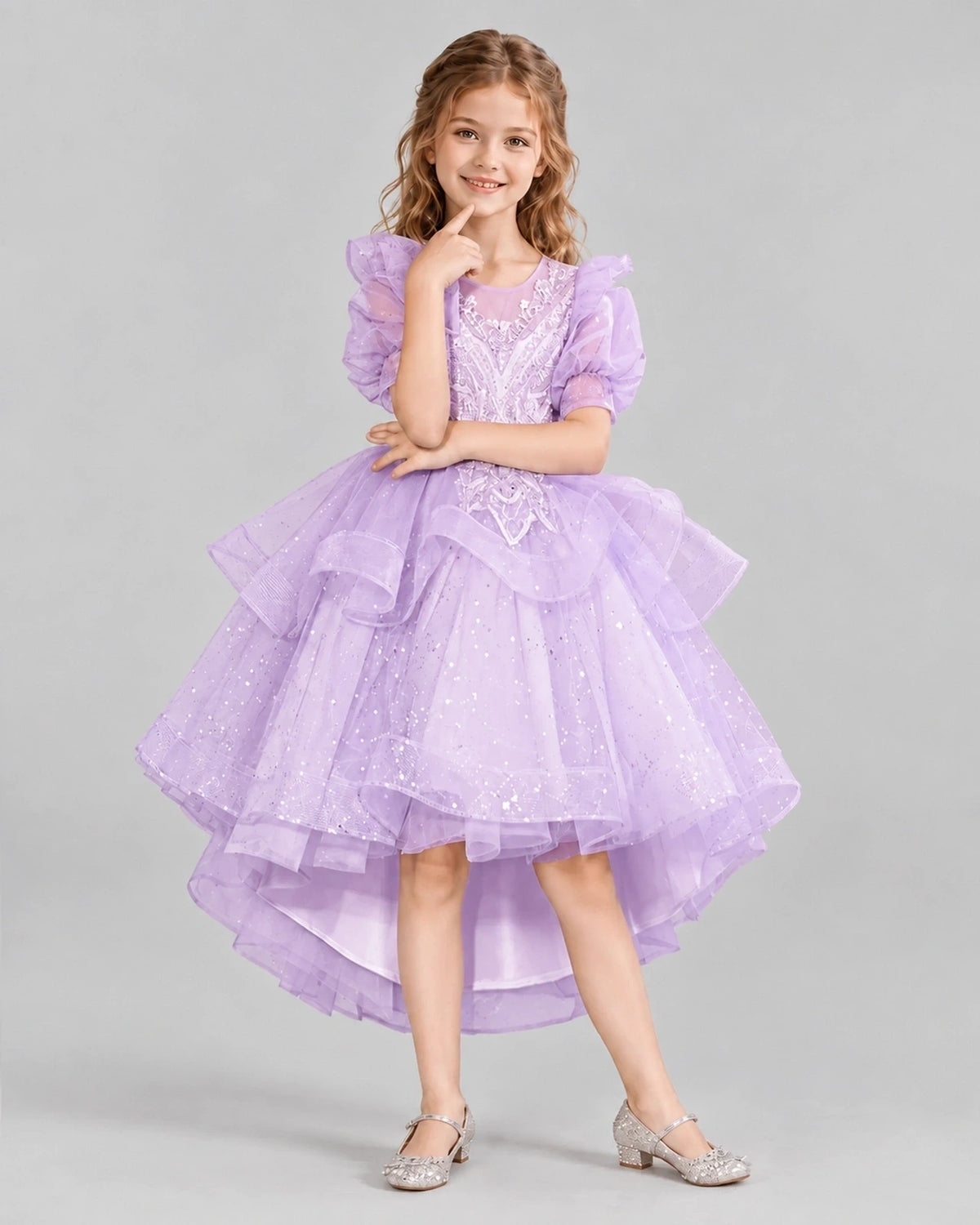 Lilac A-line Girls Pageant Dresses Pose