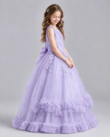 Lavender Ball Gown Girls Pageant Dresses Side