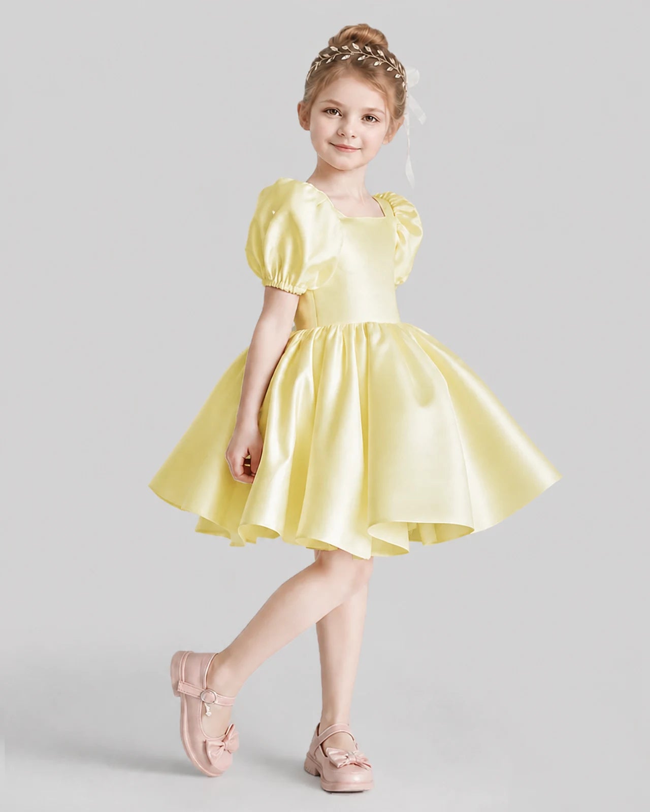 Daffodil Flared Flower Girl Dresses Side