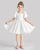 Ivory Flared Flower Girl Dresses Front