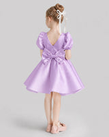 Lilac Flared Flower Girl Dresses Back