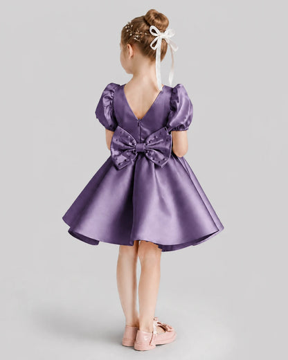 Wisteria Flared Flower Girl Dresses Back