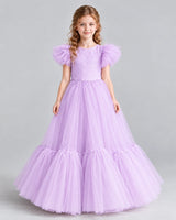 Lilac Ball Gown Girls Pageant Dresses Front
