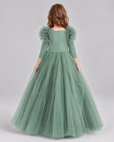 Eucalyptus Ball Gown Girls Formal Dresses Back
