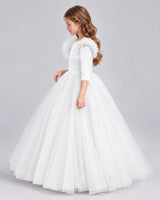 Ivory Ball Gown Girls Formal Dresses Side