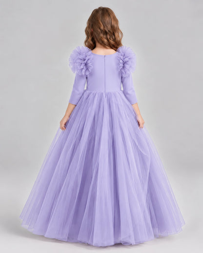Lavender Ball Gown Girls Formal Dresses Back