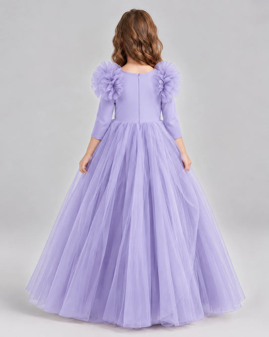 Lavender Ball Gown Girls Formal Dresses Back