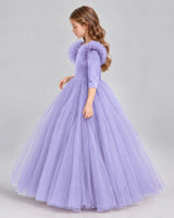 Lavender Ball Gown Girls Formal Dresses Side