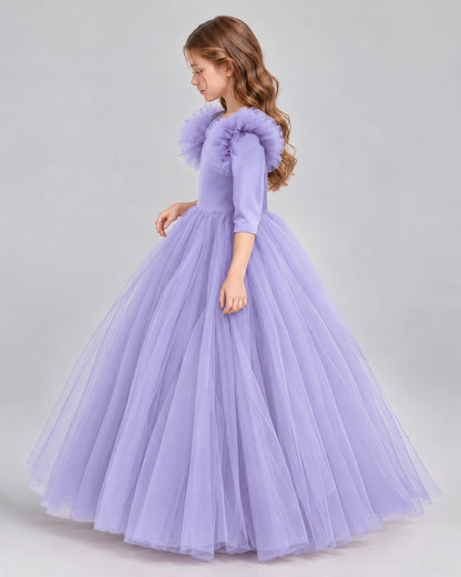 Lavender Ball Gown Girls Formal Dresses Side
