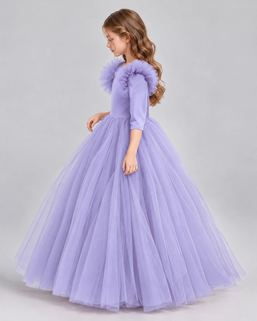 Lavender Ball Gown Girls Formal Dresses Side