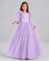 Lilac Ball Gown Girls Formal Dresses Front