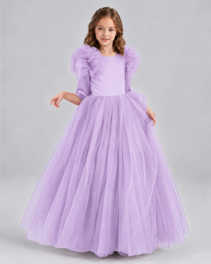 Lilac Ball Gown Girls Formal Dresses Front