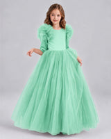 Turquoise Ball Gown Girls Formal Dresses Front