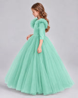 Turquoise Ball Gown Girls Formal Dresses Side