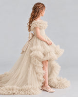 Champagne Ball Gown Girls Pageant Dresses Side