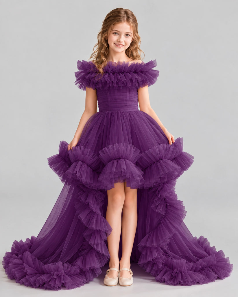 Grape Ball Gown Girls Pageant Dresses Front