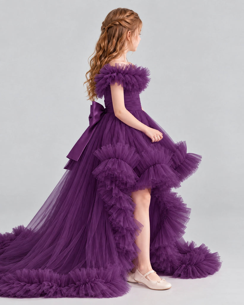 Grape Ball Gown Girls Pageant Dresses Side