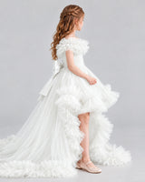 Ivory Ball Gown Girls Pageant Dresses Side