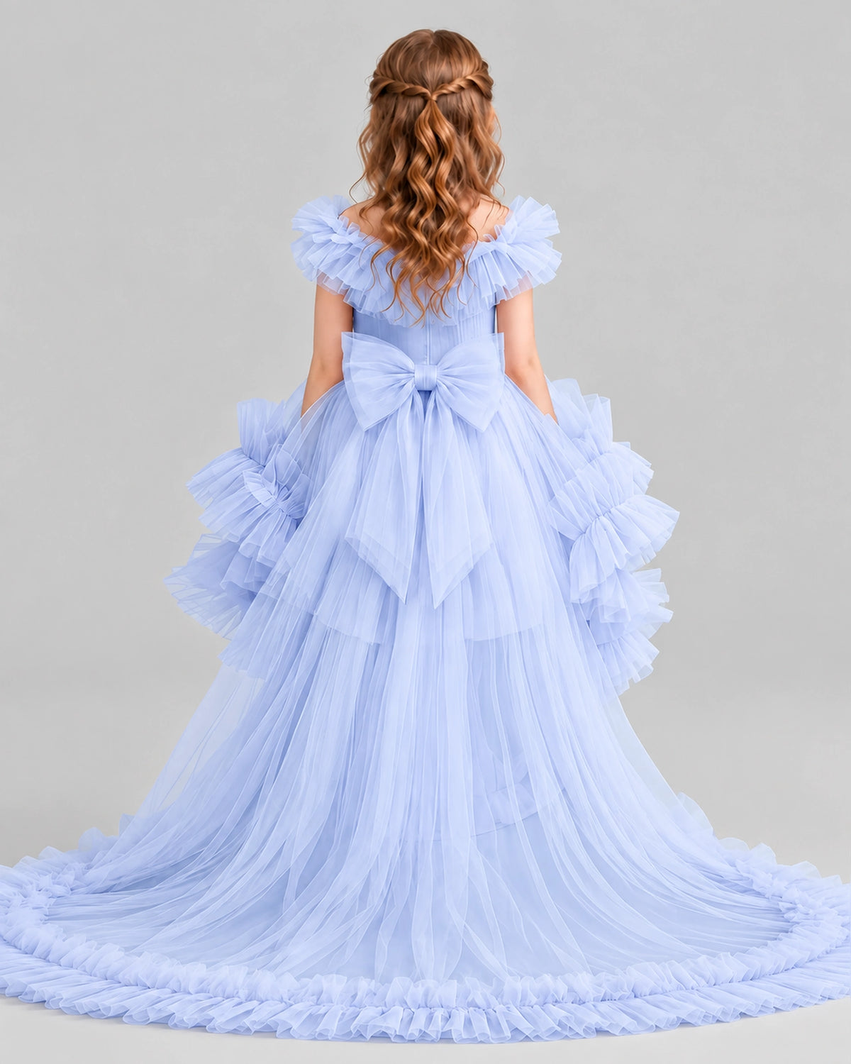 Lavender Ball Gown Girls Pageant Dresses Back