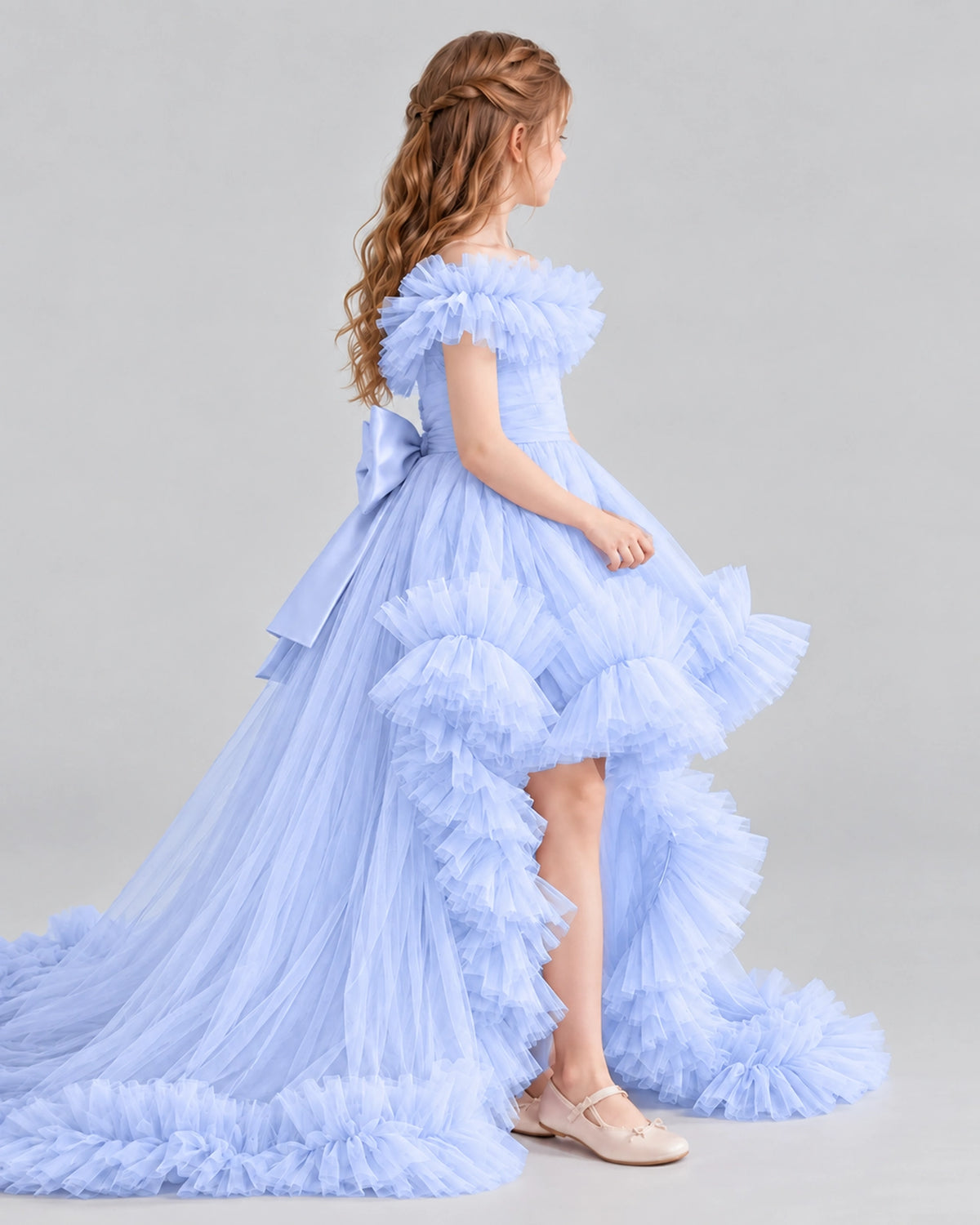Lavender Ball Gown Girls Pageant Dresses Side
