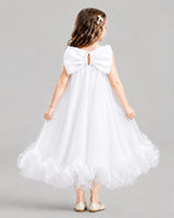 White A-line Girls Formal Dresses Back