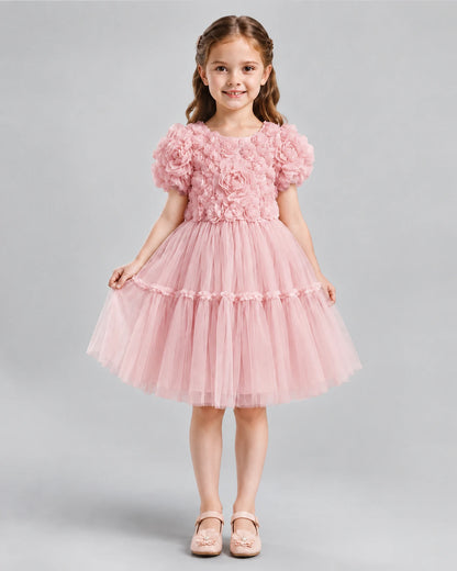 Pink A-line Flower Girl Dresses Front