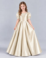 Champagne Ball Gown Girls Formal Dress Front